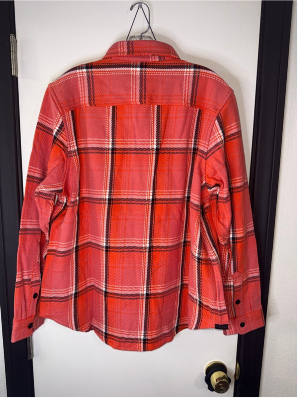 Women’s Outerknown orange Plaid Casual Button Down Shirt L - Picture 2 of 6